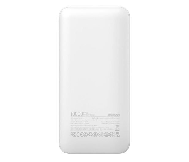 JoyRoom Powerbank 10000mAh 2.4A 2x USB-A 1x USB-C JR-PBF12 biały - 1287639 - zdjęcie 2